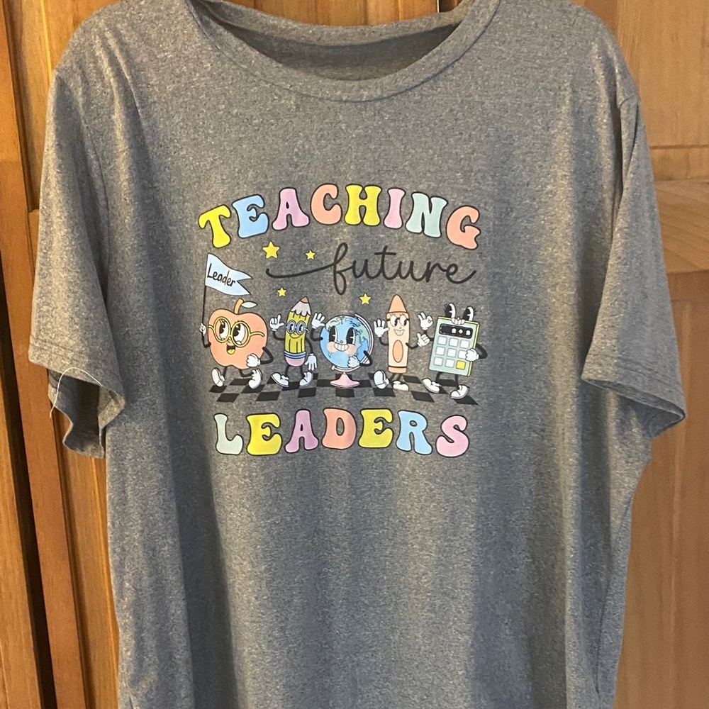 SHEIN Gray Teaching Future Leaders Tee
